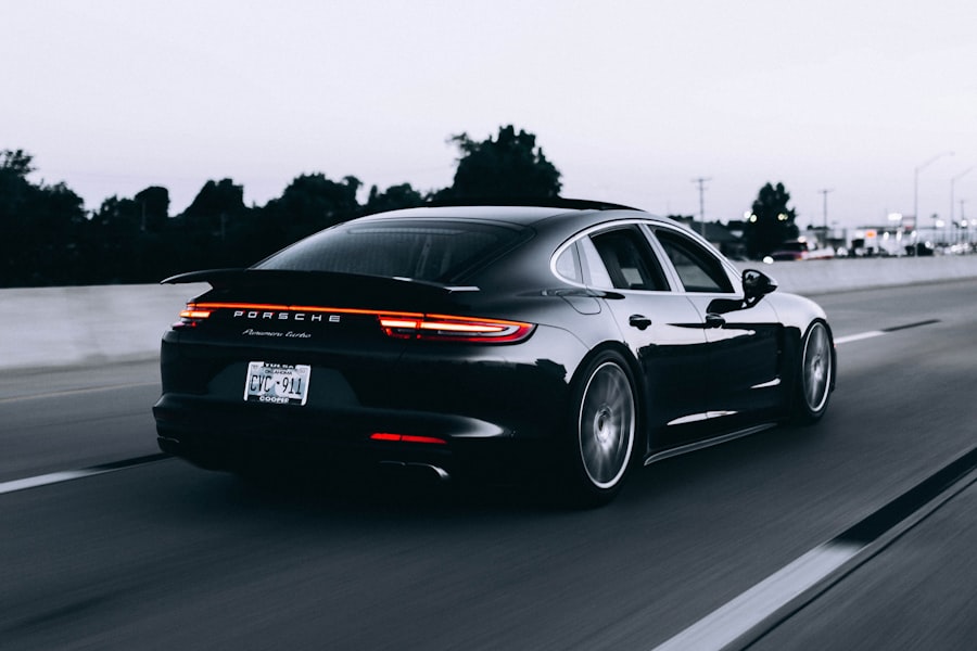 Premium sedan on the road